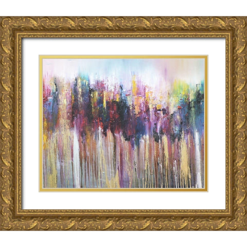 Morados II Gold Ornate Wood Framed Art Print with Double Matting by Herrera, Leticia