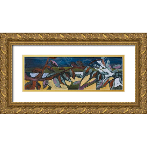 Leaf Panel I Gold Ornate Wood Framed Art Print with Double Matting by Ferrell, Erin McGee