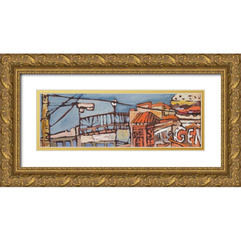 Urban Wires V Gold Ornate Wood Framed Art Print with Double Matting by Ferrell, Erin McGee