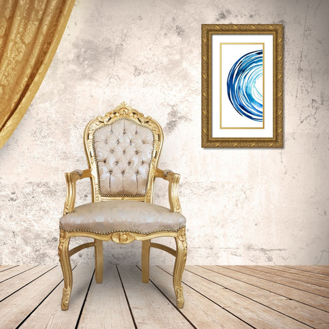 Blue Vortex I Gold Ornate Wood Framed Art Print with Double Matting by Popp, Grace