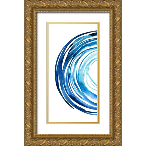Blue Vortex I Gold Ornate Wood Framed Art Print with Double Matting by Popp, Grace