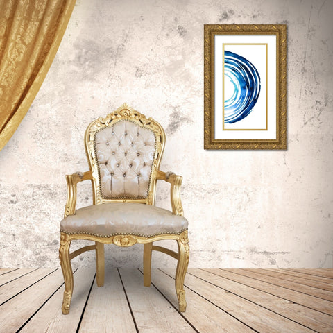 Blue Vortex II Gold Ornate Wood Framed Art Print with Double Matting by Popp, Grace
