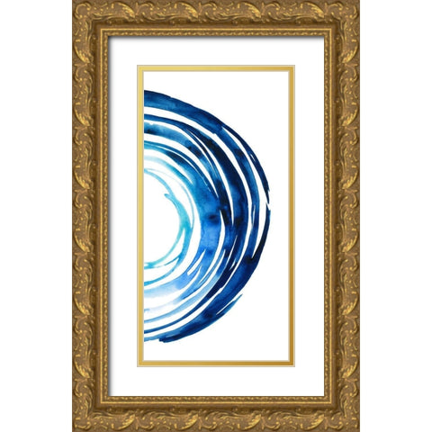 Blue Vortex II Gold Ornate Wood Framed Art Print with Double Matting by Popp, Grace