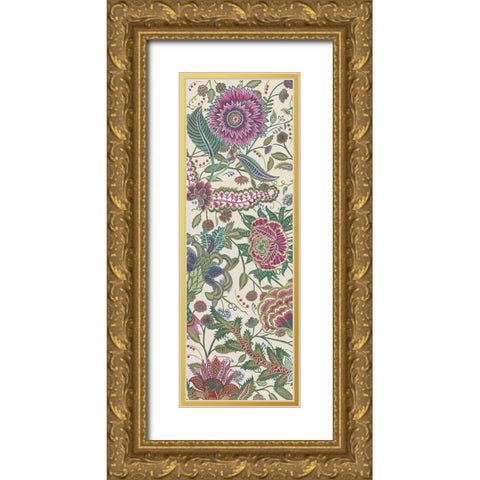 Tropical Chintz I Gold Ornate Wood Framed Art Print with Double Matting by Wang, Melissa