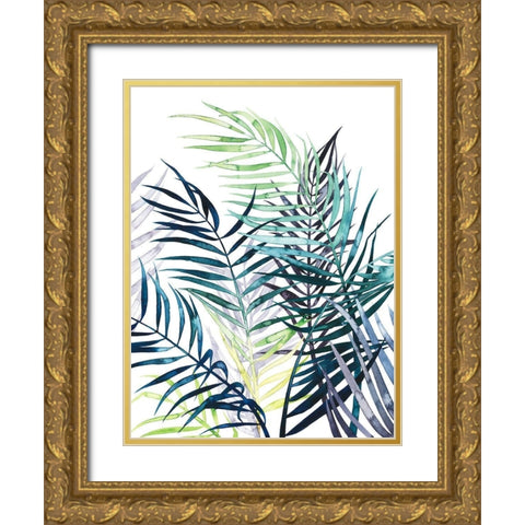Twilight Palms I Gold Ornate Wood Framed Art Print with Double Matting by Popp, Grace