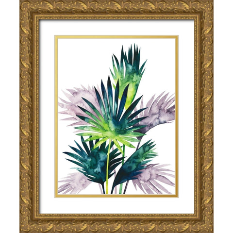 Twilight Palms III Gold Ornate Wood Framed Art Print with Double Matting by Popp, Grace