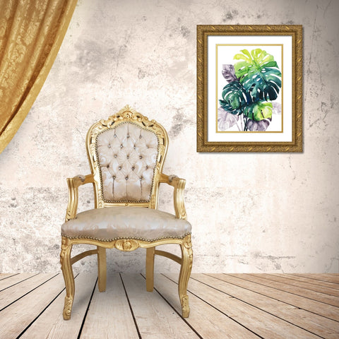 Twilight Palms IV Gold Ornate Wood Framed Art Print with Double Matting by Popp, Grace