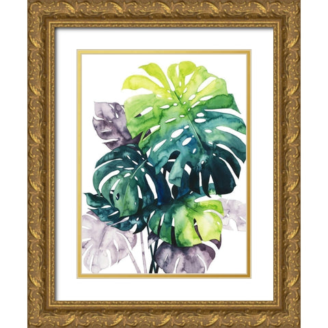 Twilight Palms IV Gold Ornate Wood Framed Art Print with Double Matting by Popp, Grace