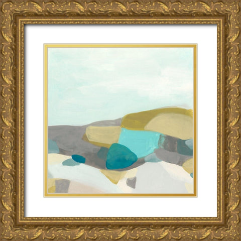 Fieldscape Vista I Gold Ornate Wood Framed Art Print with Double Matting by Vess, June Erica