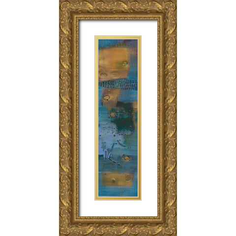 Reedy Blue I Gold Ornate Wood Framed Art Print with Double Matting by Jachimiec, Sue