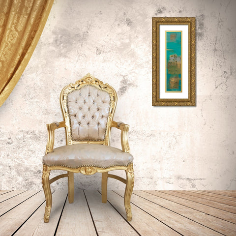 Reedy Blue V Gold Ornate Wood Framed Art Print with Double Matting by Jachimiec, Sue