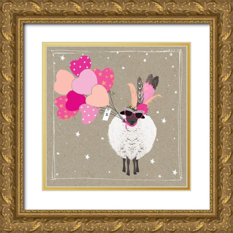 Fancy Pants Farm III Gold Ornate Wood Framed Art Print with Double Matting by Gower, Hammond