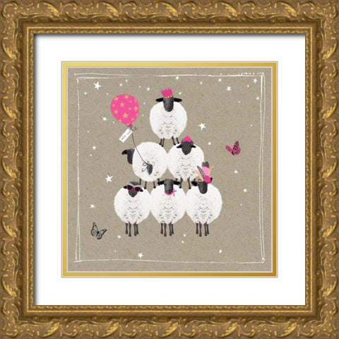 Fancy Pants Farm IV Gold Ornate Wood Framed Art Print with Double Matting by Gower, Hammond