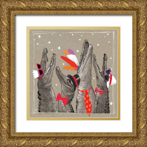 Fancy Pants Zoo VI Gold Ornate Wood Framed Art Print with Double Matting by Gower, Hammond