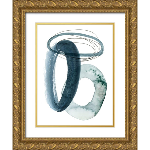 Looping Abstract I Gold Ornate Wood Framed Art Print with Double Matting by Popp, Grace