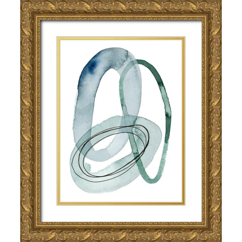 Looping Abstract IV Gold Ornate Wood Framed Art Print with Double Matting by Popp, Grace