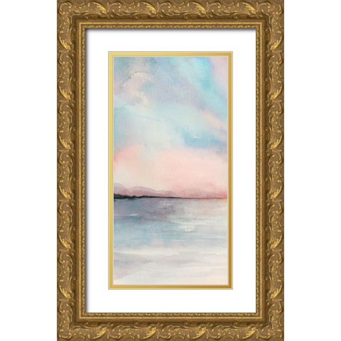 Sea Sunset Triptych I Gold Ornate Wood Framed Art Print with Double Matting by Popp, Grace
