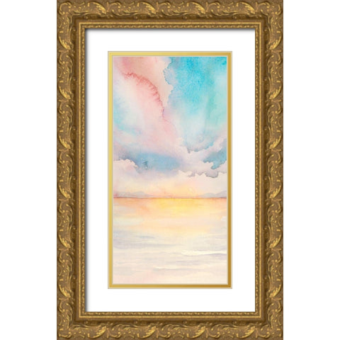 Sea Sunset Triptych II Gold Ornate Wood Framed Art Print with Double Matting by Popp, Grace