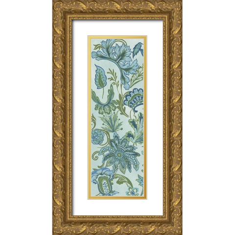 Serenity Chintz I Gold Ornate Wood Framed Art Print with Double Matting by Wang, Melissa