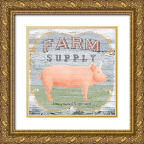 Custom Farm Supply II Gold Ornate Wood Framed Art Print with Double Matting by Vess, June Erica