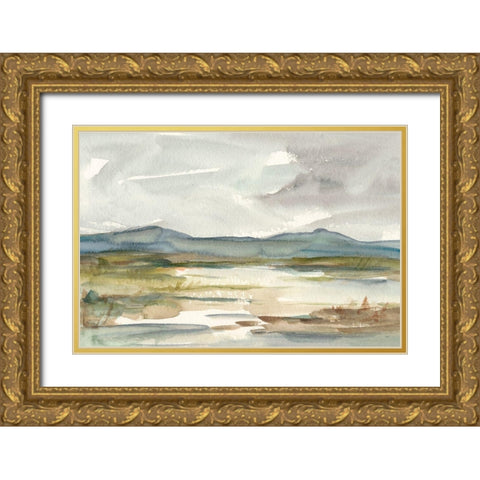 Overcast Wetland I Gold Ornate Wood Framed Art Print with Double Matting by Harper, Ethan