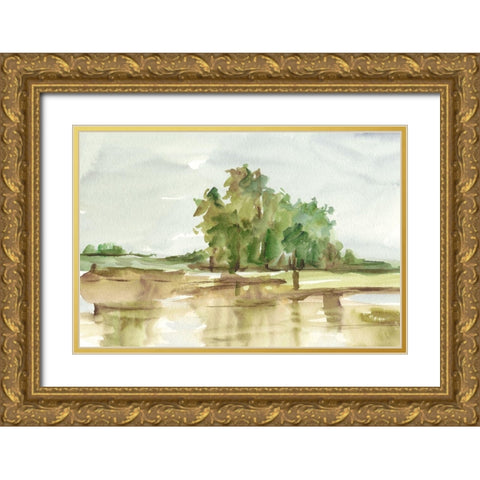 Muted Watercolor II Gold Ornate Wood Framed Art Print with Double Matting by Harper, Ethan