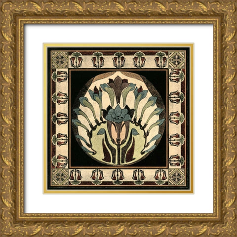 Arts and Crafts Motif III Gold Ornate Wood Framed Art Print with Double Matting by Vision Studio