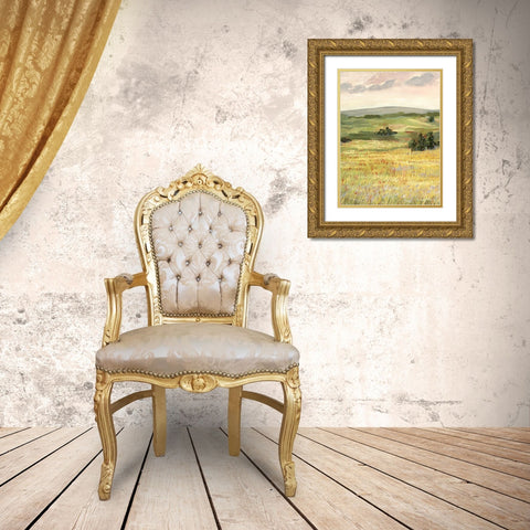 Morning Meadow II Gold Ornate Wood Framed Art Print with Double Matting by Borges, Victoria