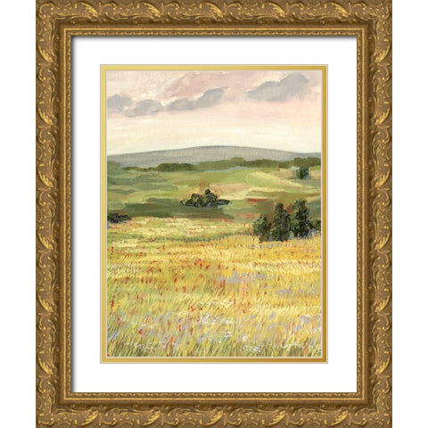 Morning Meadow II Gold Ornate Wood Framed Art Print with Double Matting by Borges, Victoria