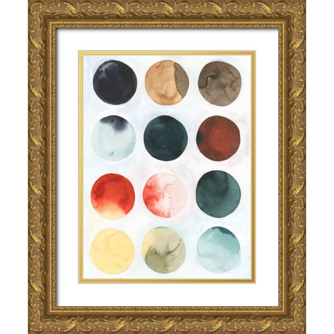 Pastel Satellite I Gold Ornate Wood Framed Art Print with Double Matting by Popp, Grace