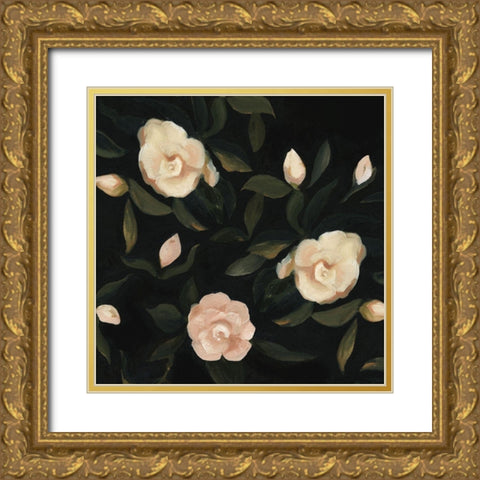 Evening Gardenias I Gold Ornate Wood Framed Art Print with Double Matting by Scarvey, Emma