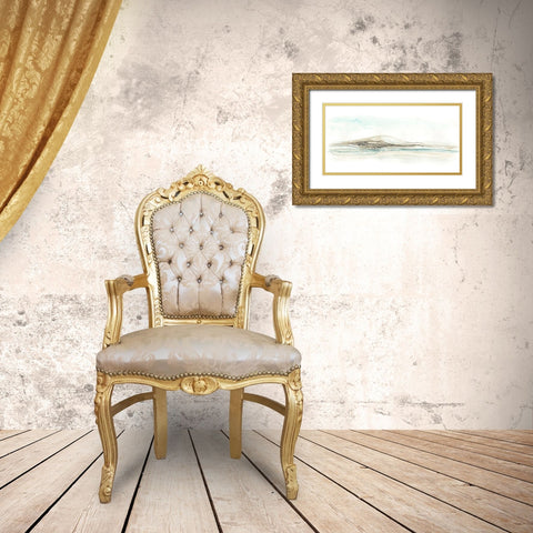 Liquid Hillscape I Gold Ornate Wood Framed Art Print with Double Matting by Vess, June Erica