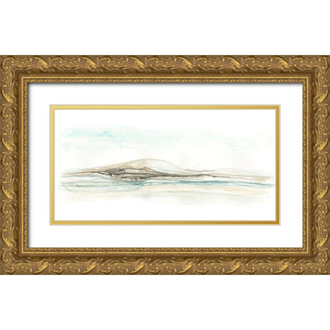Liquid Hillscape I Gold Ornate Wood Framed Art Print with Double Matting by Vess, June Erica