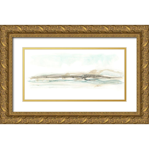Liquid Hillscape II Gold Ornate Wood Framed Art Print with Double Matting by Vess, June Erica