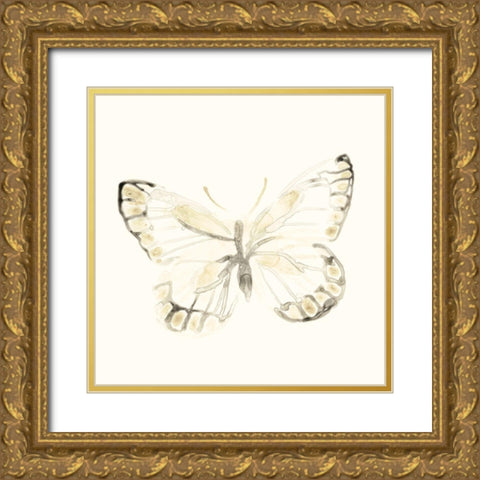 Sepia Butterfly Impressions I Gold Ornate Wood Framed Art Print with Double Matting by Vess, June Erica