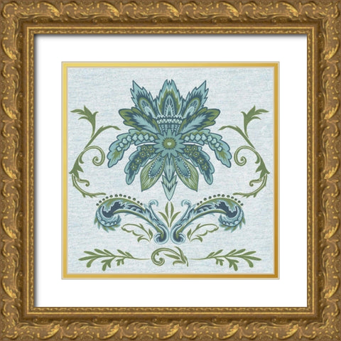 Serene Chintz IV Gold Ornate Wood Framed Art Print with Double Matting by Wang, Melissa