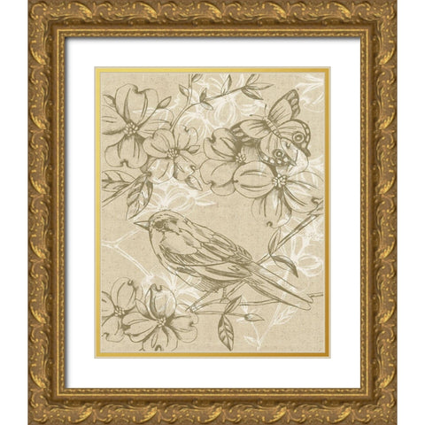 Springs Song II Gold Ornate Wood Framed Art Print with Double Matting by Zarris, Chariklia