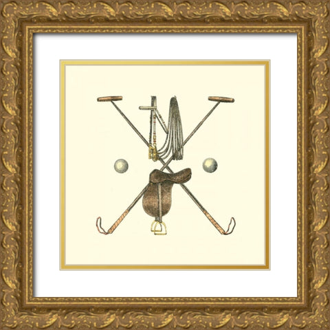 Polo Saddle Gold Ornate Wood Framed Art Print with Double Matting by Vision Studio