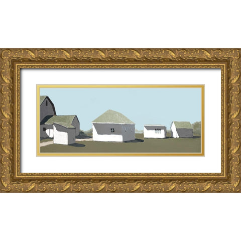 Custom Lonely Barn in Neutral V Gold Ornate Wood Framed Art Print with Double Matting by Young, Carol