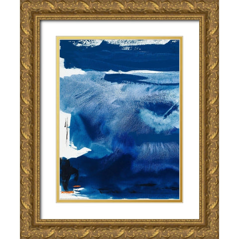 Custom Blue Amore III Gold Ornate Wood Framed Art Print with Double Matting by Jasper, Sisa