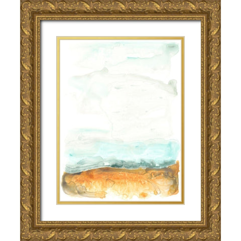 Flowing Sand Bar II Gold Ornate Wood Framed Art Print with Double Matting by Vess, June Erica