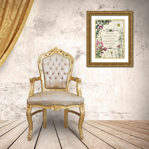 Pressed Floral Quote II Gold Ornate Wood Framed Art Print with Double Matting by Popp, Grace