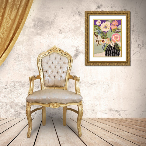 Fresh Flowers in Vase I Gold Ornate Wood Framed Art Print with Double Matting by Fields, Karen