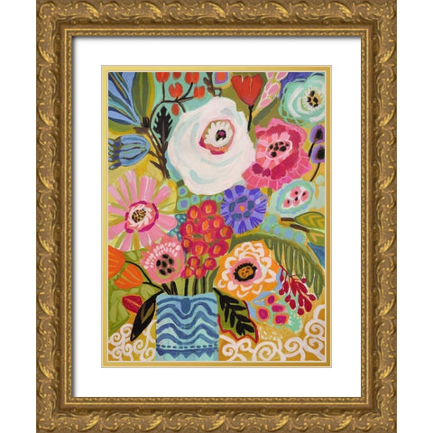 Fresh Flowers in Vase II Gold Ornate Wood Framed Art Print with Double Matting by Fields, Karen
