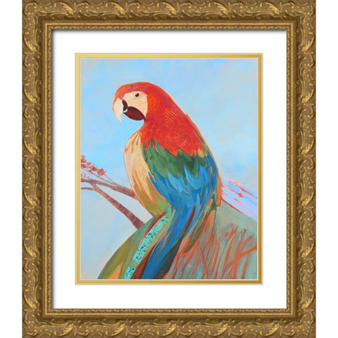 Parrot Wonder II Gold Ornate Wood Framed Art Print with Double Matting by Forgard, Larry