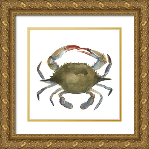 Watercolor Crab II Gold Ornate Wood Framed Art Print with Double Matting by Scarvey, Emma