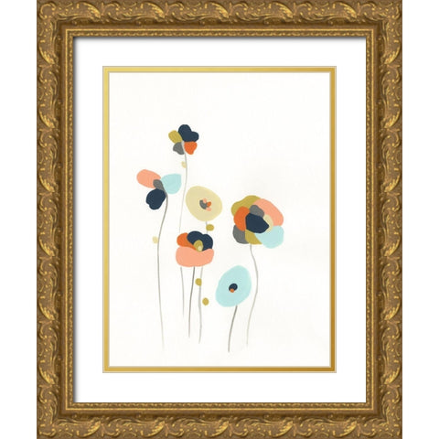 Modular Bouquet II Gold Ornate Wood Framed Art Print with Double Matting by Vess, June Erica