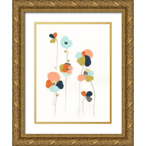 Modular Bouquet III Gold Ornate Wood Framed Art Print with Double Matting by Vess, June Erica