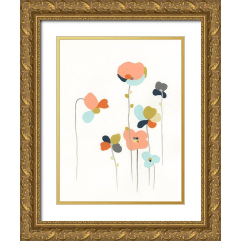 Modular Bouquet IV Gold Ornate Wood Framed Art Print with Double Matting by Vess, June Erica