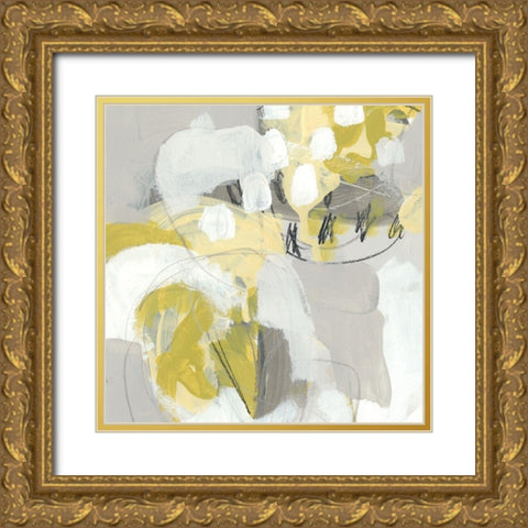 Citron Mist III Gold Ornate Wood Framed Art Print with Double Matting by Vess, June Erica